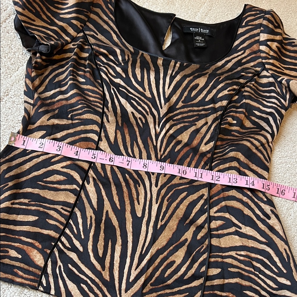 White House Black Market Animal Print Blouse - Picture 8 of 9